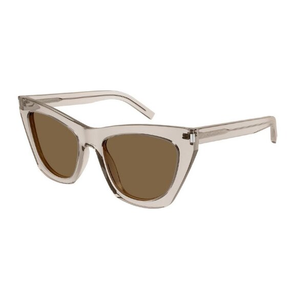 NEW SL214 KATE 032 SAINT LAURENT SUNGLASSES WOMEN CAT EYE BEIGE EYEWEAR - Picture 1 of 5